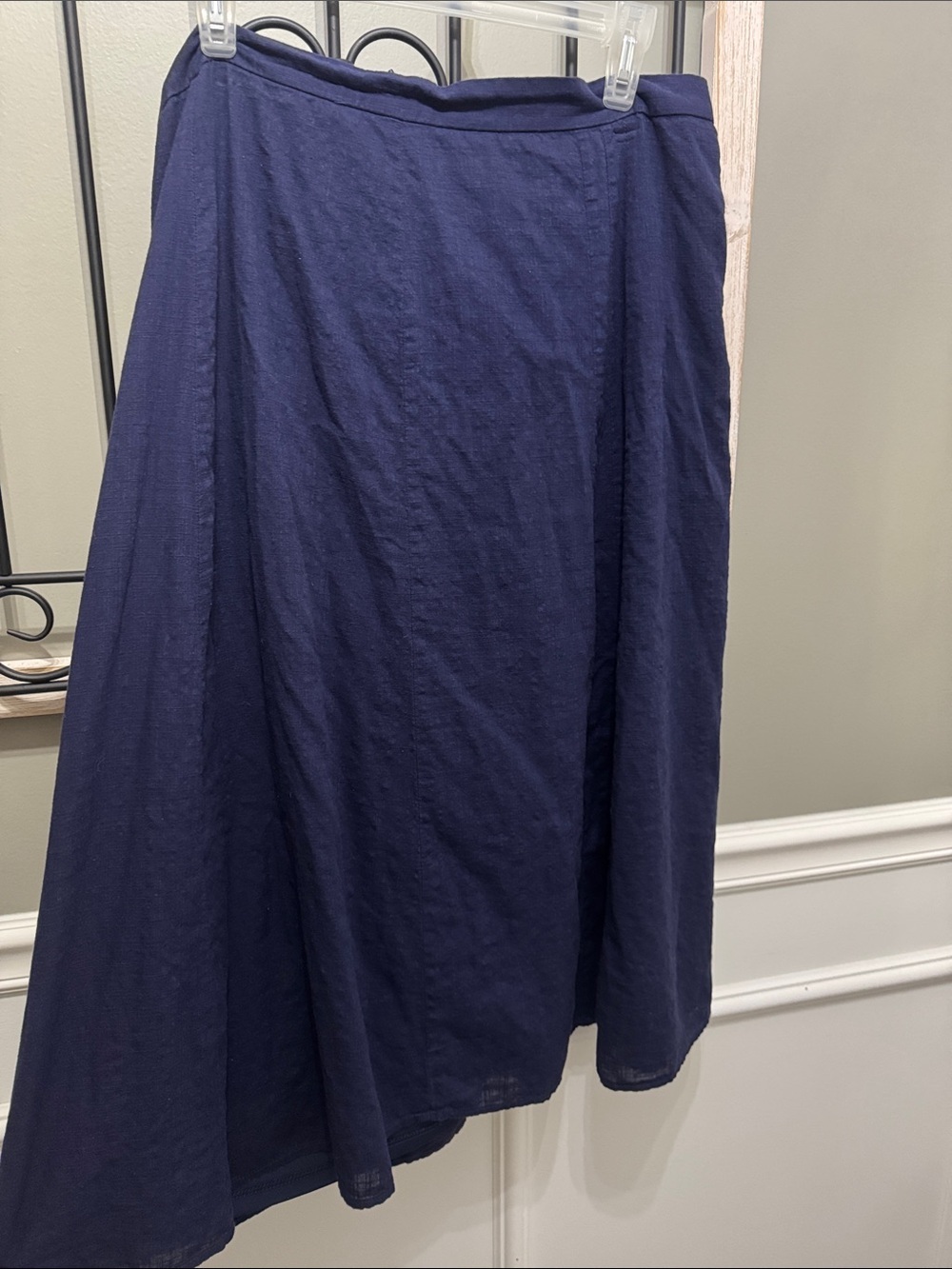 Old Navy Navy Flared Midi Skirt 100% cotton size 14 lightweight